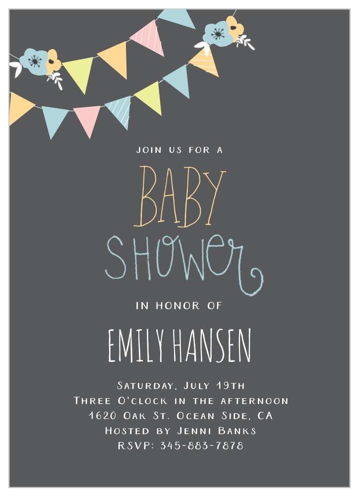 Banner Party Baby Shower Invitations