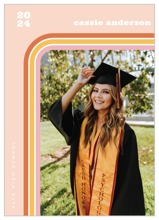 Share the news of your amazing accomplishment to family and friends with our Groovy Grad Graduation Announcements.