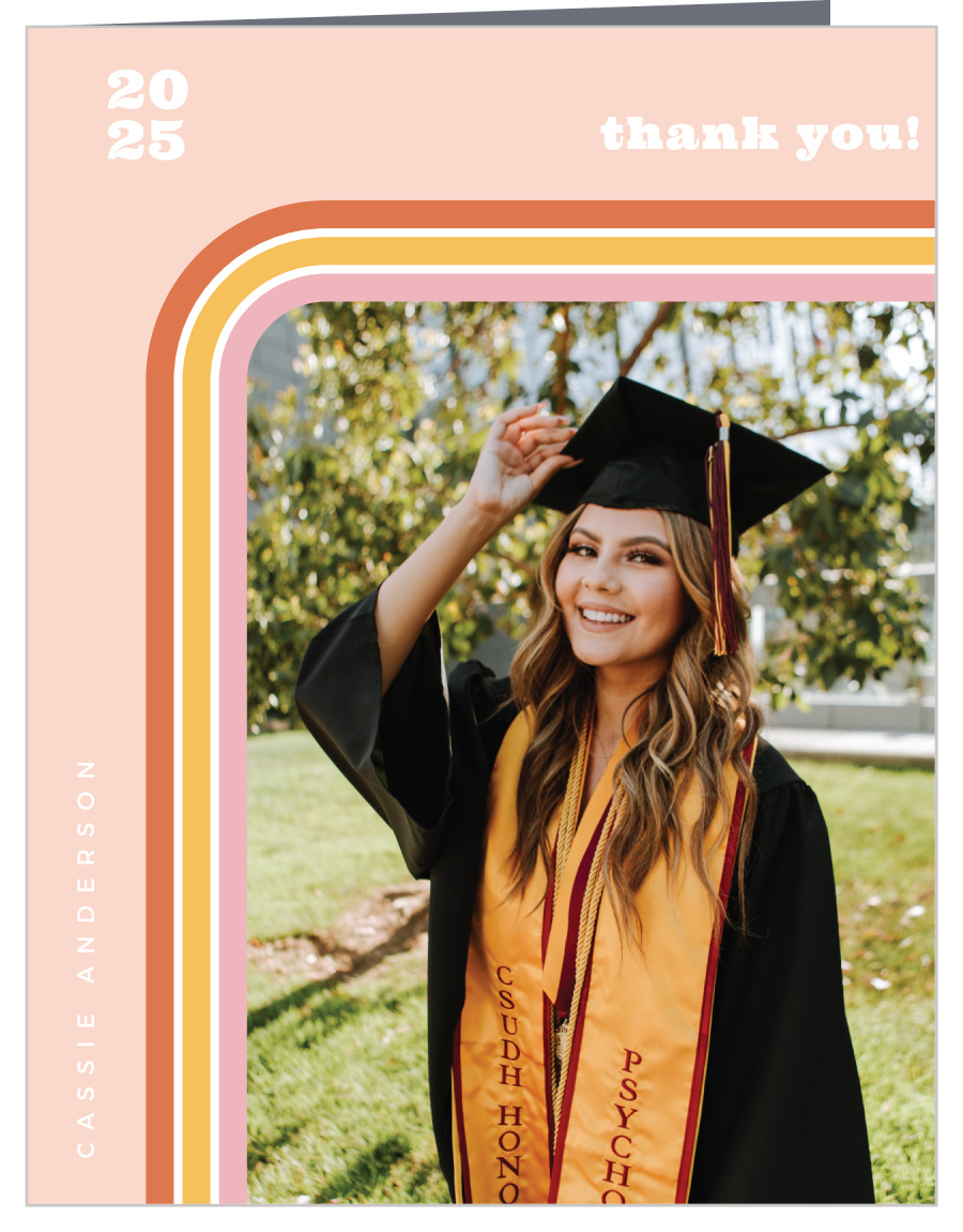Groovy Grad Graduation Thank You Cards