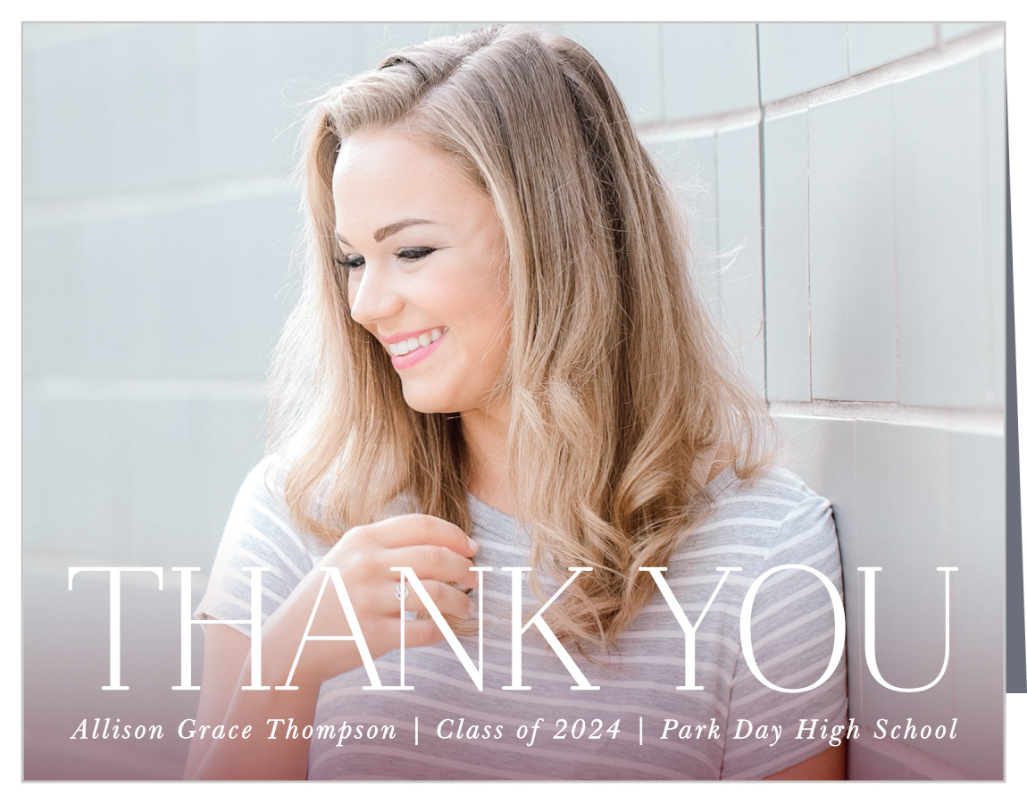 Ombre Type Graduation Thank You Cards