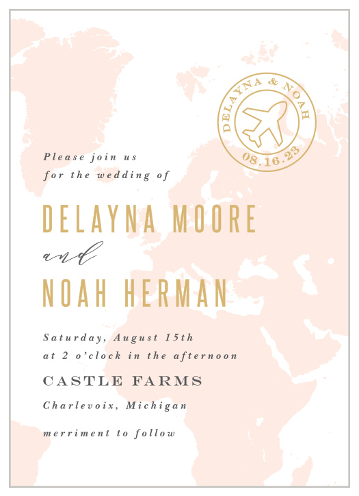 Get ready for the journey of a lifetime with our Adventure Begins Map Wedding Invitations.