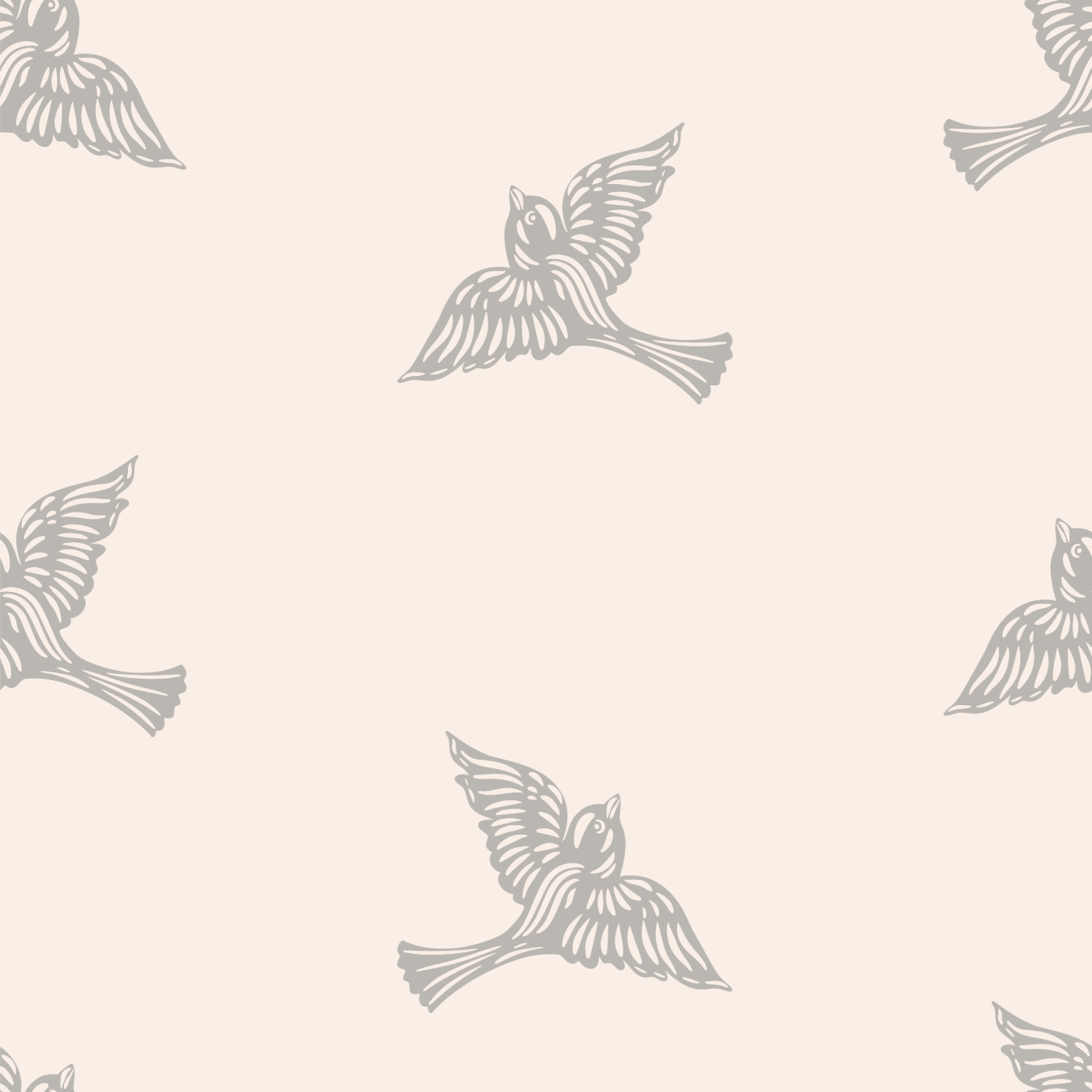 Block Print Doves Wallpaper