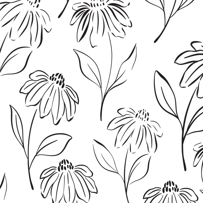 Add an accent wall of gorgeous florals to any room in your home with our Sketchy Cosmos Peel And Stick Removable Wallpaper! 