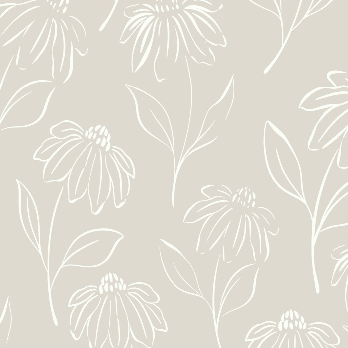 Add an accent wall of gorgeous florals to any room in your home with our Sketchy Cosmos Peel And Stick Removable Wallpaper! 