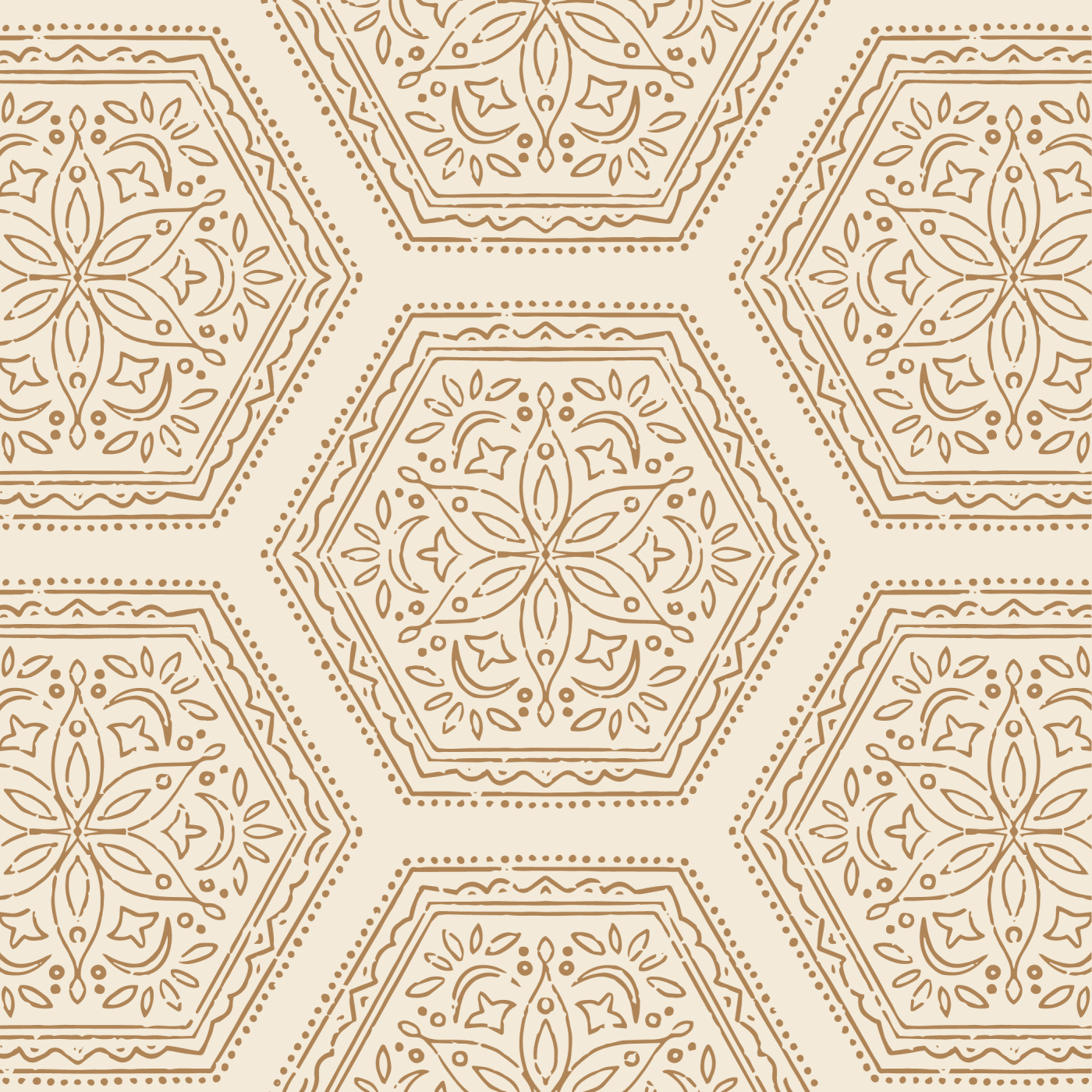 Floral Hexagons Wallpaper