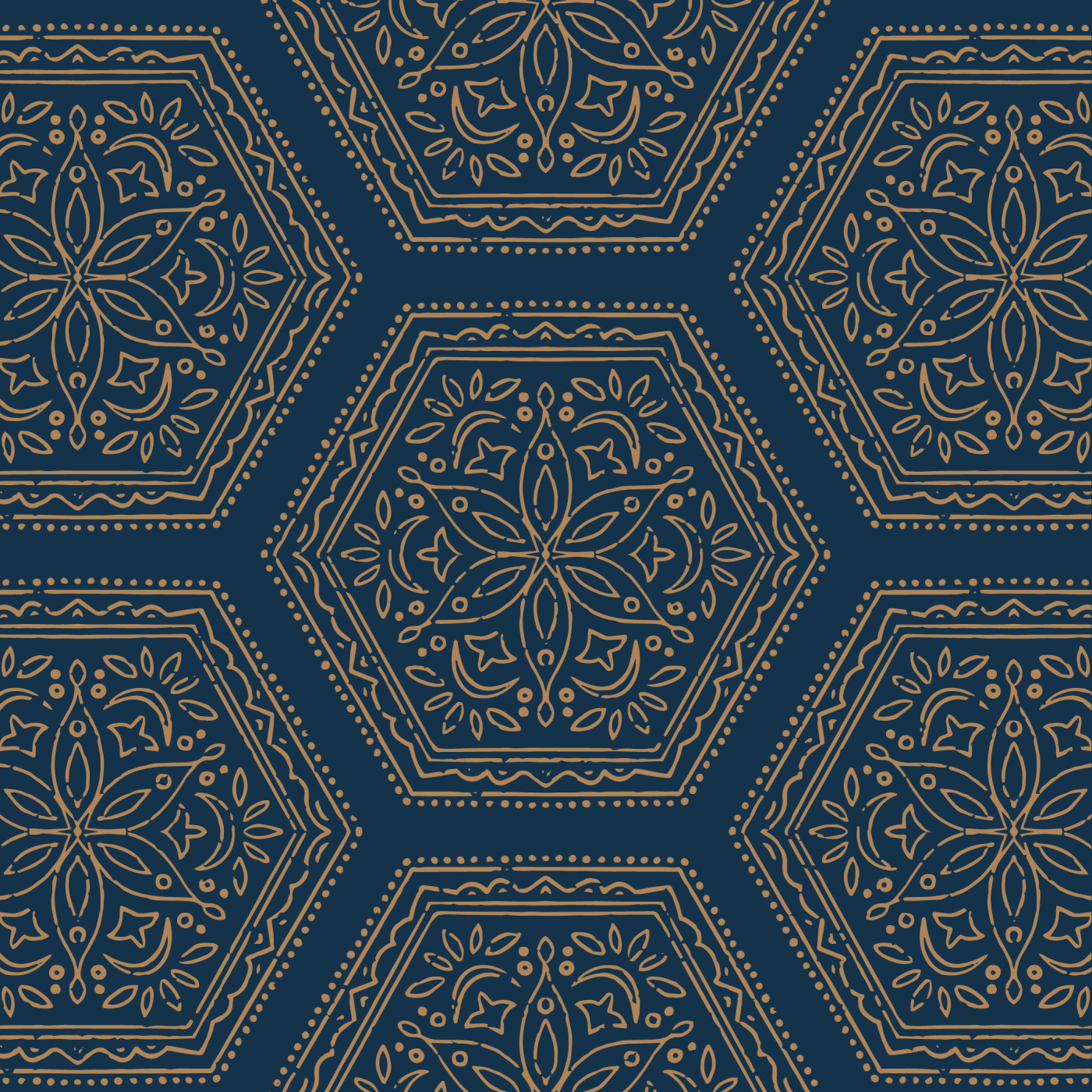 Floral Hexagons Wallpaper