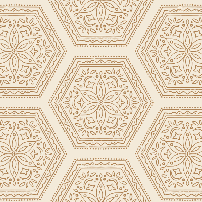 Create a vintage accent wall in any room of your home with our Floral Hexagons Peel And Stick Removable Wallpaper.