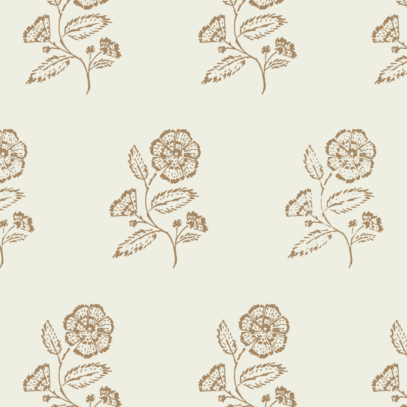 Block Print Daisy Peel and Stick Removable Wallpaper