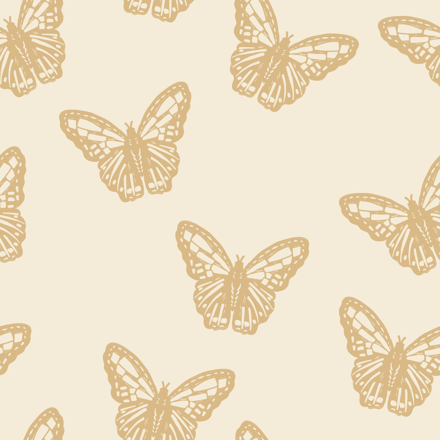 Stamped Butterflies Peel And Stick Removable Wallpaper