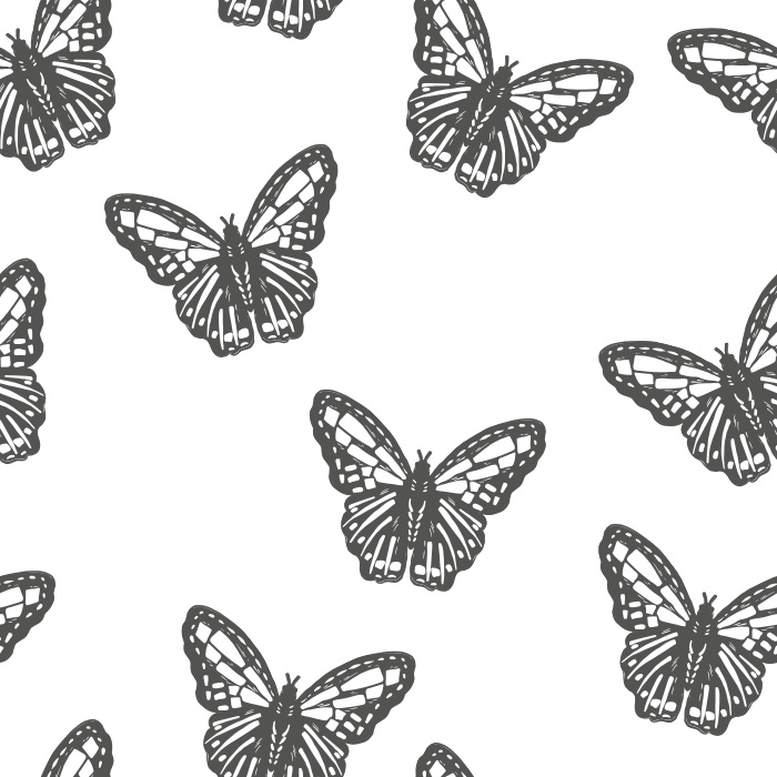 Create a lively atmosphere with our Stamped Butterflies Peel and Stick Removable Wallpaper.
