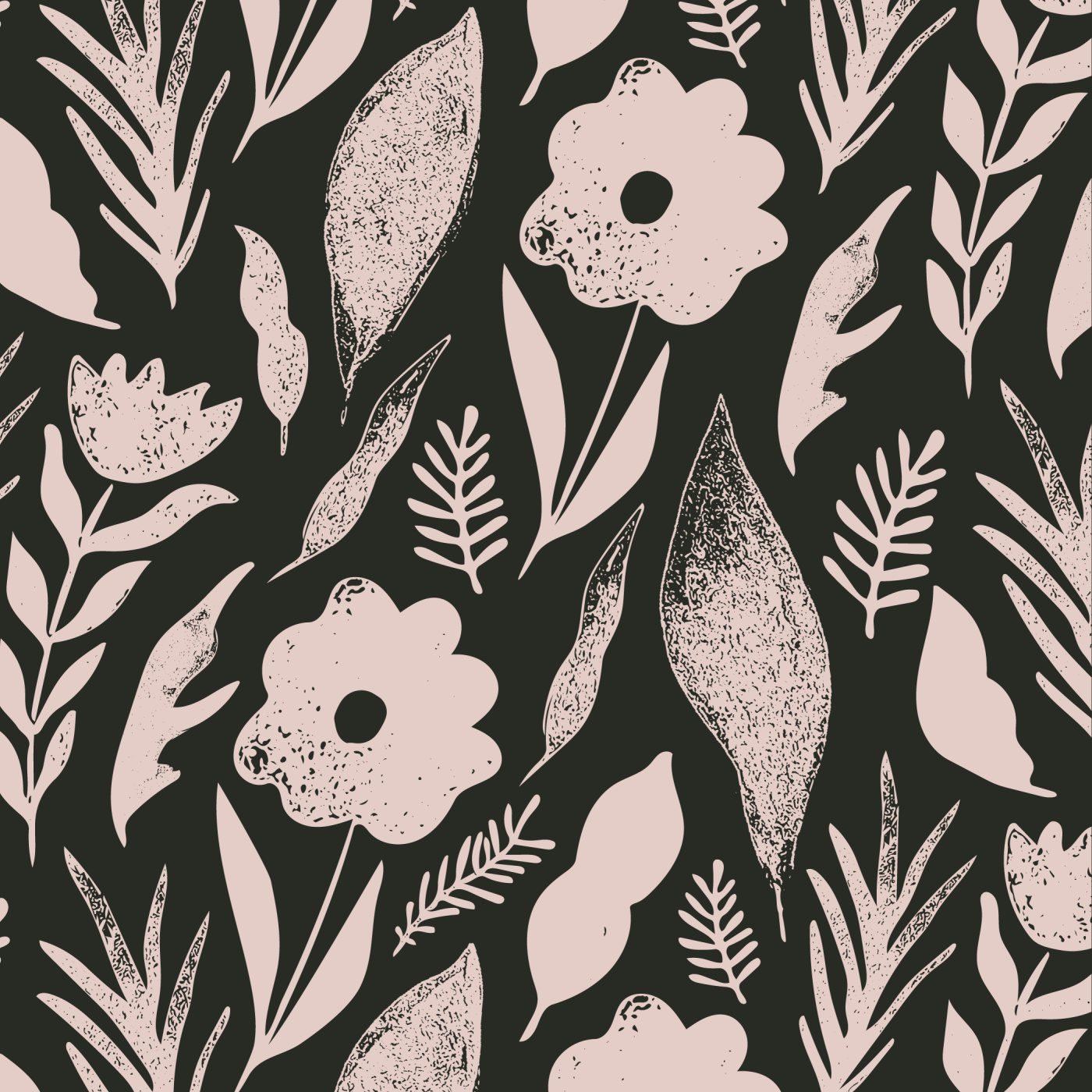 Stamped Florals Wallpaper