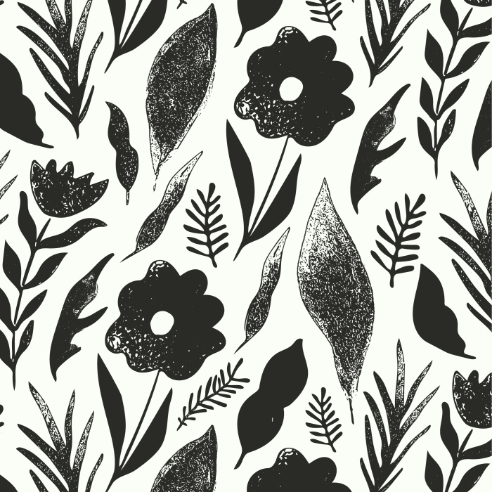 Add a touch of nature to your walls with our Stamped Florals Peel And Stick Removable Wallpaper.