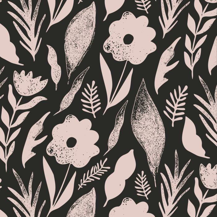 Add a touch of nature to your walls with our Stamped Florals Peel And Stick Removable Wallpaper.