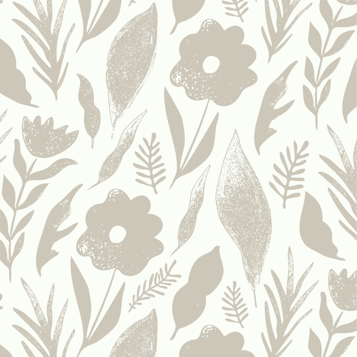 Add a touch of nature to your walls with our Stamped Florals Peel And Stick Removable Wallpaper.