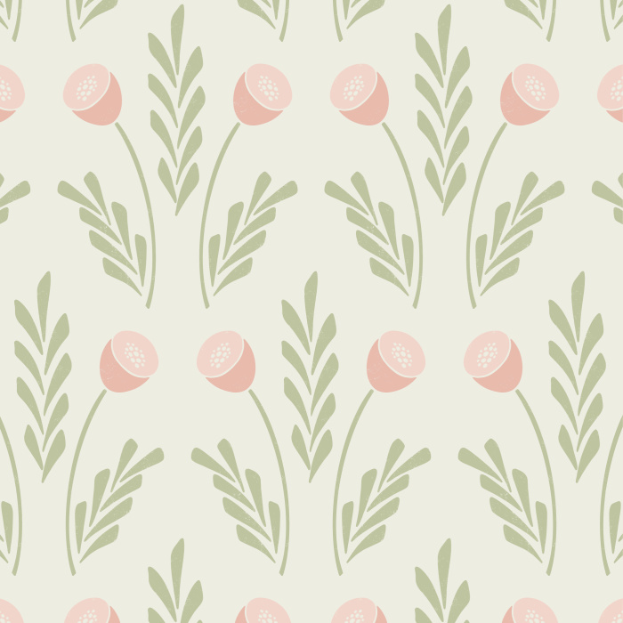 Add a floral touch to any wall in your home with our Wildflower Stamp Peel And Stick Removable Wallpaper.