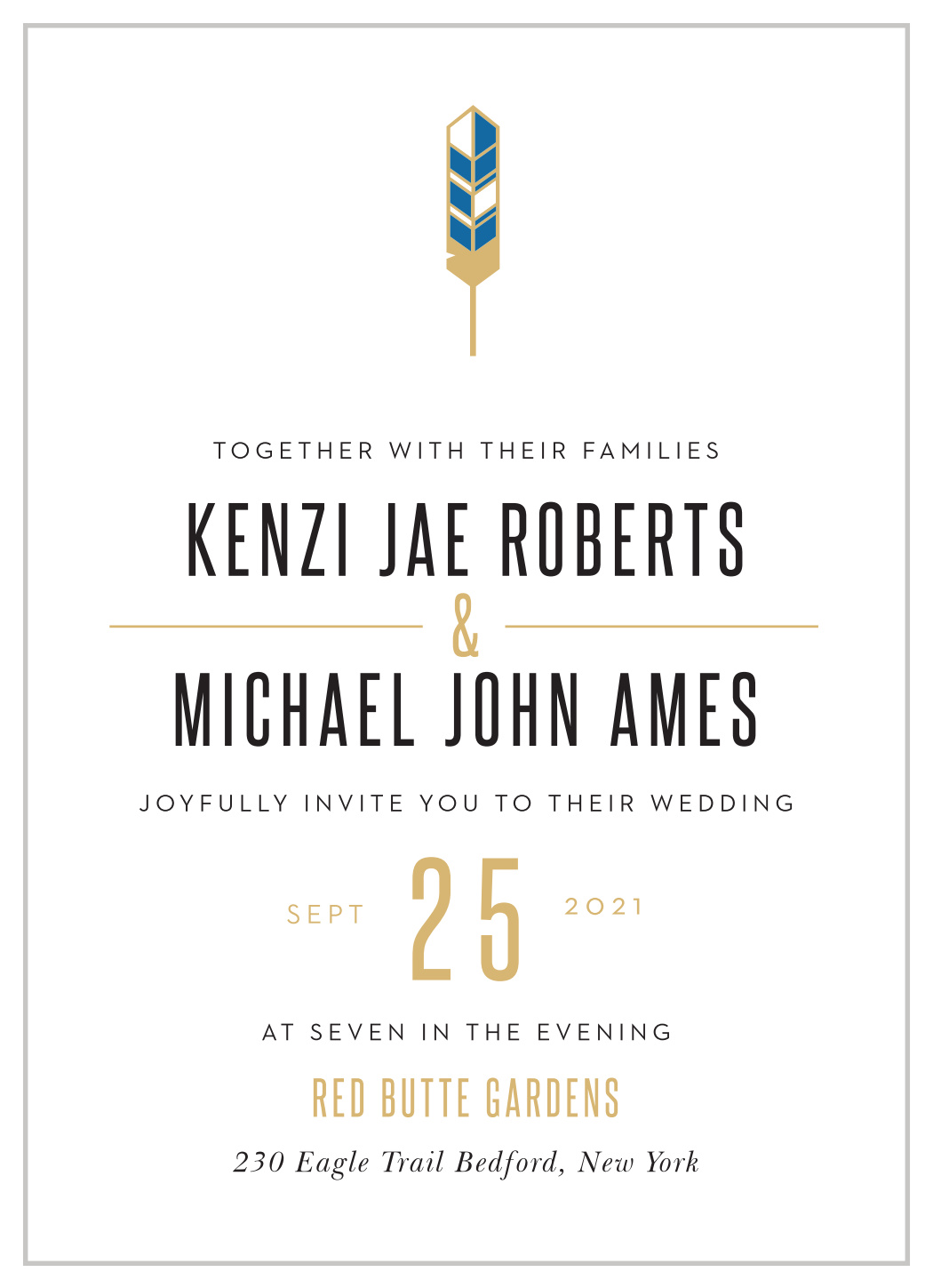 Colorful Feather Wedding Invitations