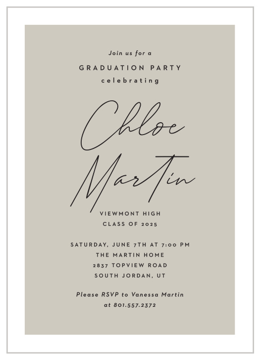 Have family and friends join you to celebrate your academic achievement with our Classic Cover Graduation Invitations.