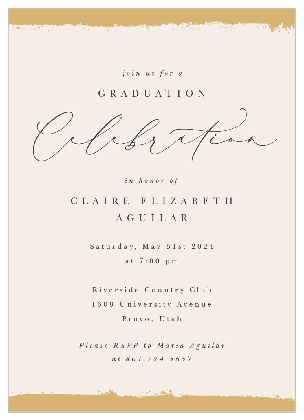 Painted Frame Graduation Invitations