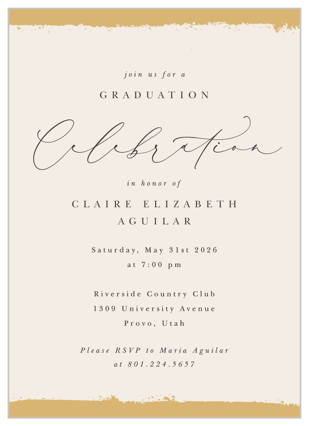 Painted Frame Graduation Invitations