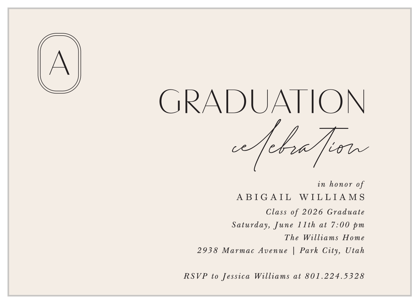 Petite Monogram Graduation Invitations