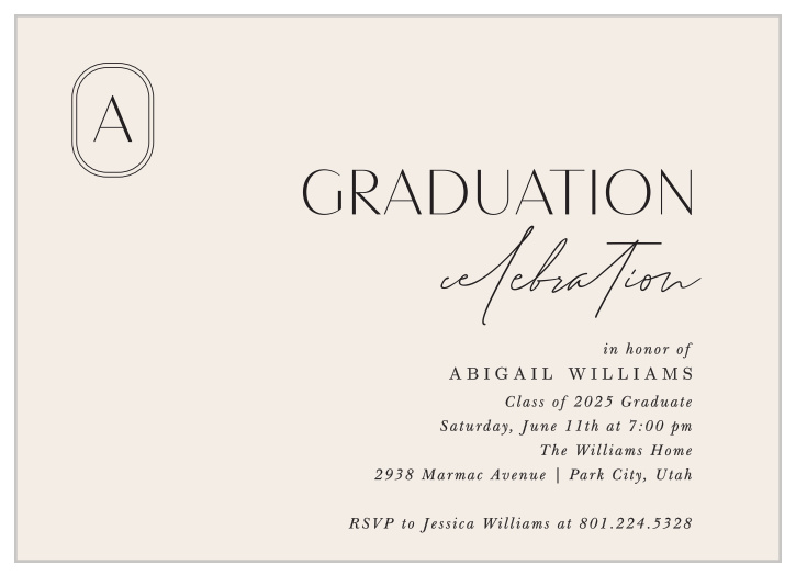 Our Petite Monogram Graduation Invitations have family and friends join together to celebrate your achievement.