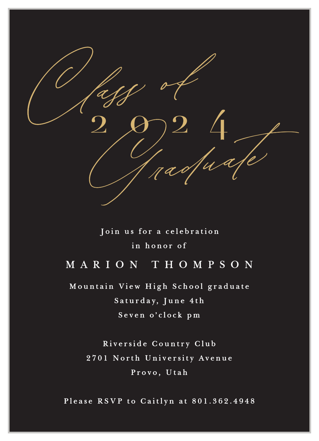 Signature Script Graduation Invitations