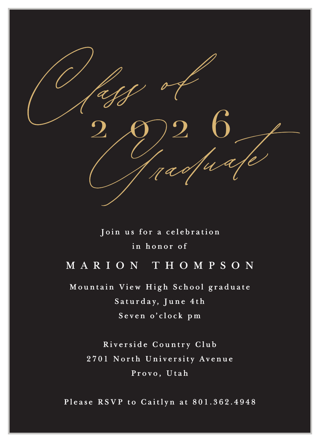 Signature Script Graduation Invitations
