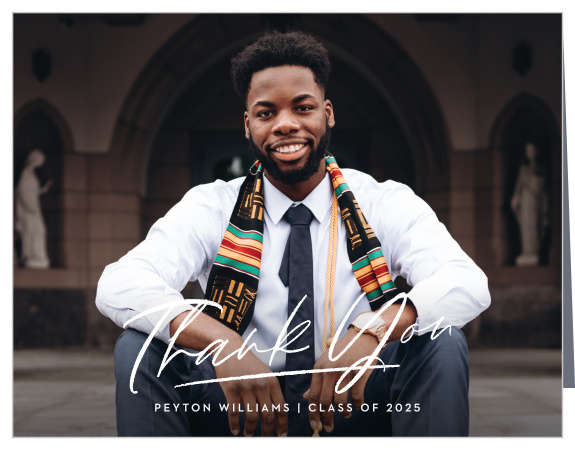 Let family and friends know how much you appreciated their support with our Signed Student Graduation Thank You Cards.