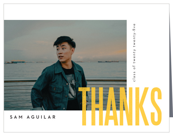 Let family and friends know how much you appreciate their support with our Stated Year Graduation Thank You Cards.