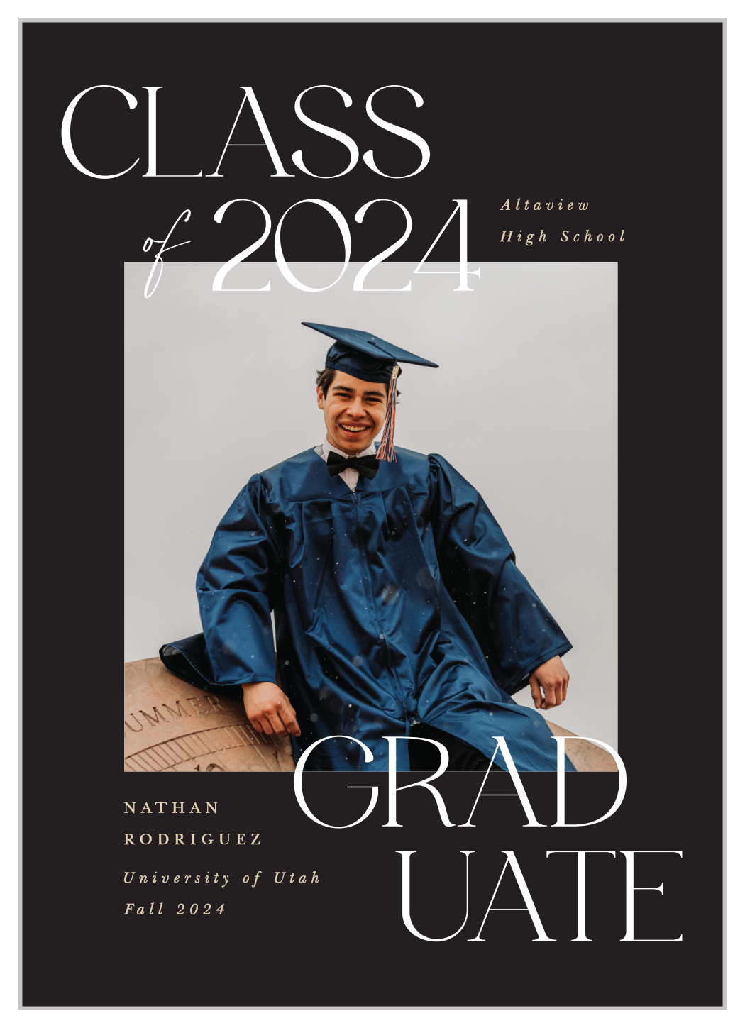 Stepped Spacing Graduation Announcements