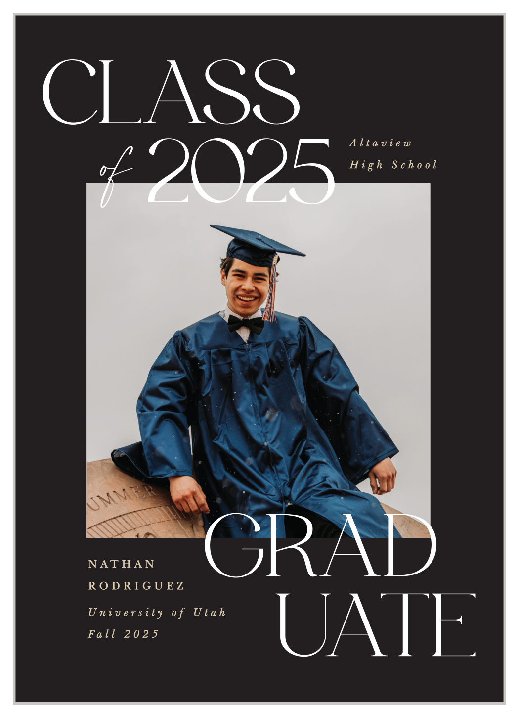 Stepped Spacing Graduation Announcements