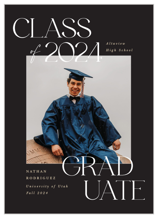 Our Stepped Spacing Graduation Announcements inform family and friends of your recent academic achievement.