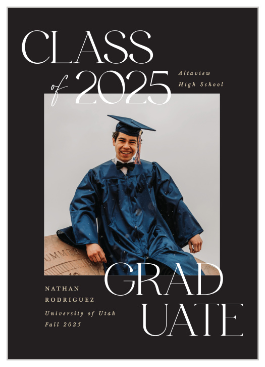 Our Stepped Spacing Graduation Announcements inform family and friends of your recent academic achievement.