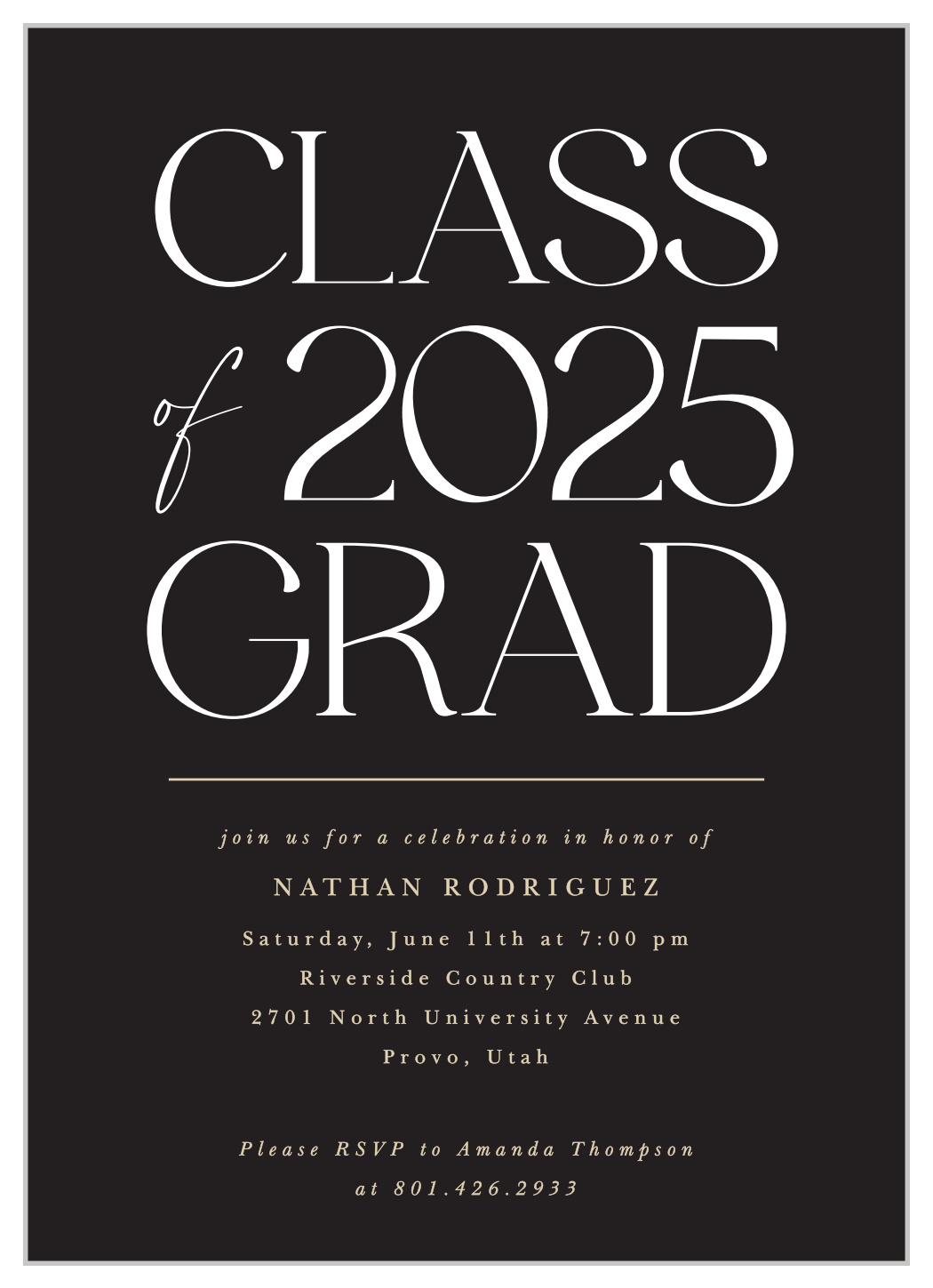 Stepped Spacing Graduation Invitations