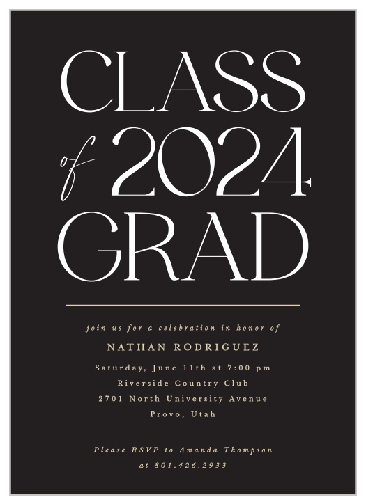 Bring family and friends together to celebrate your academic achievement with our Stepped Spacing Graduation Invitations.