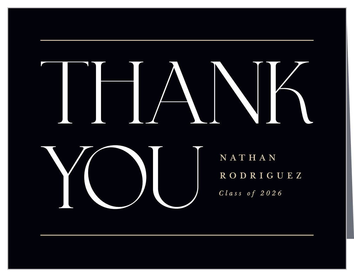 Stepped Spacing Graduation Thank You Cards
