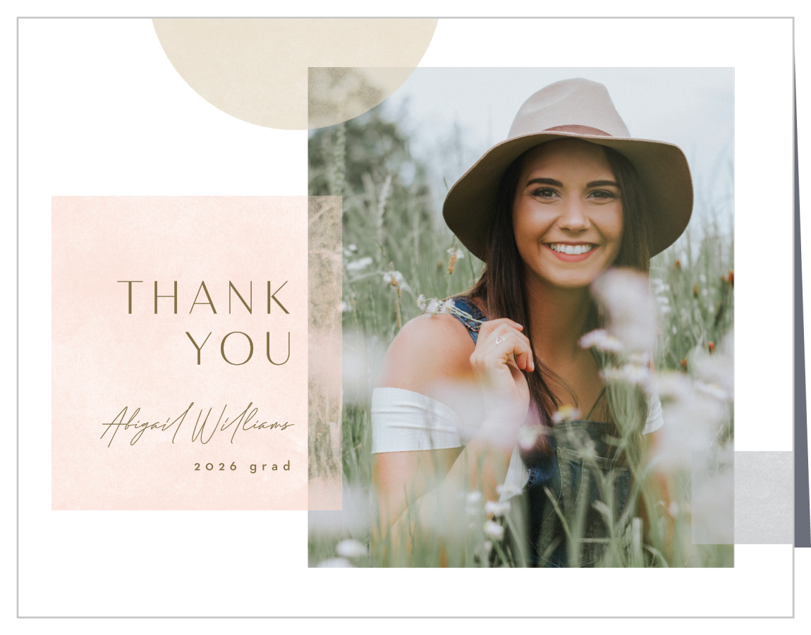 Shape Overlay Graduation Thank You Cards