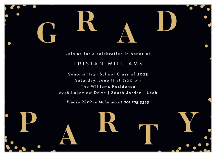 Gather loved ones together to celebrate your academic achievement with our Widescreen Scholar Graduation Invitations.