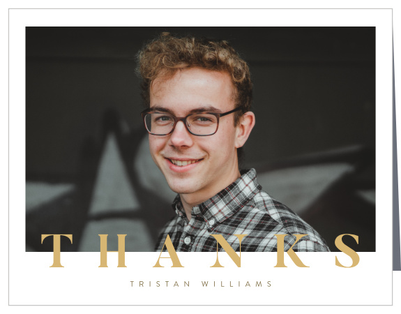 Let family and friends know how much you appreciate them with our Widescreen Scholar Graduation Thank You Cards.