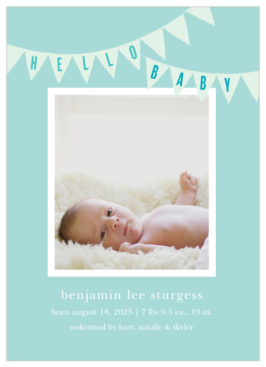 Customize all the colors, upload your favorite photo, and personalize this announcement instantly online!