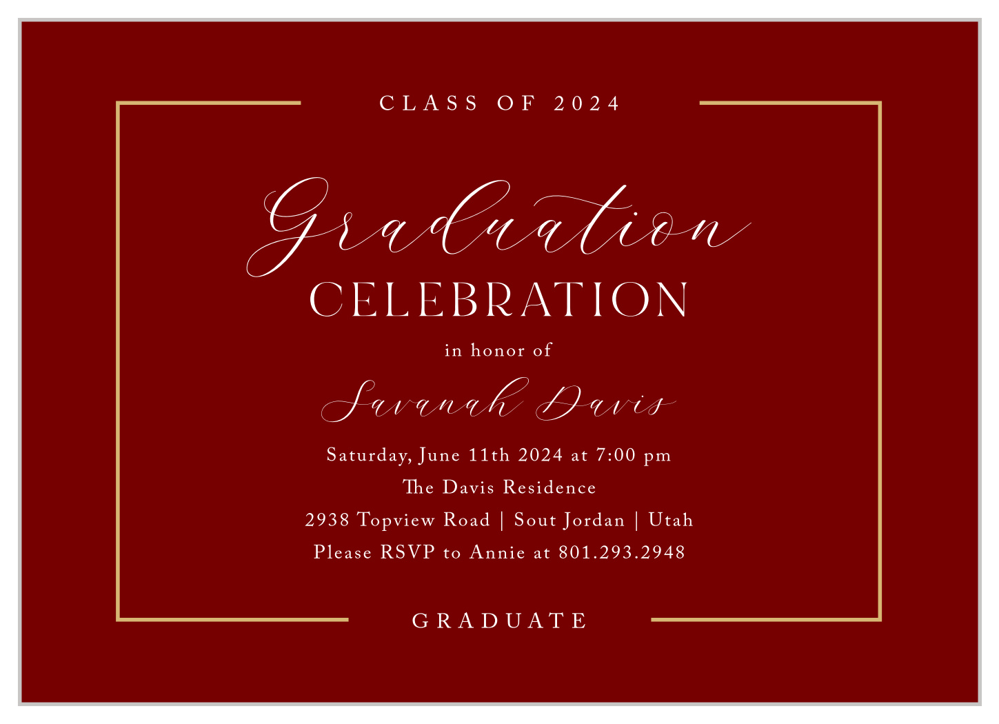 Frontline Frame Graduation Invitations
