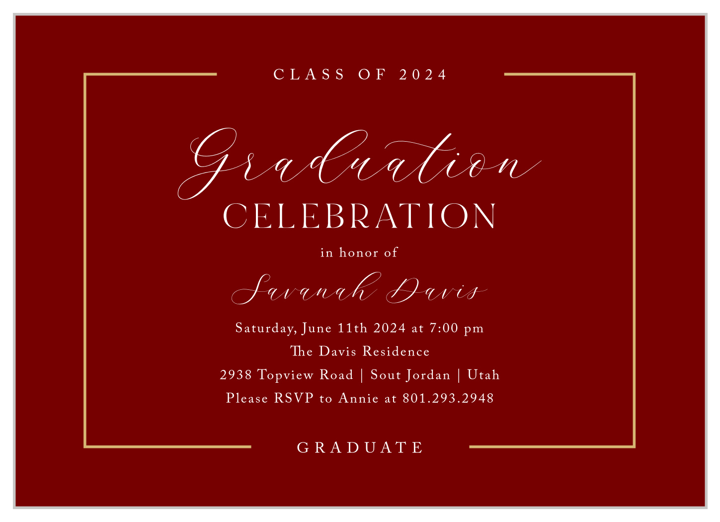 Frontline Frame Graduation Invitations by Basic Invite