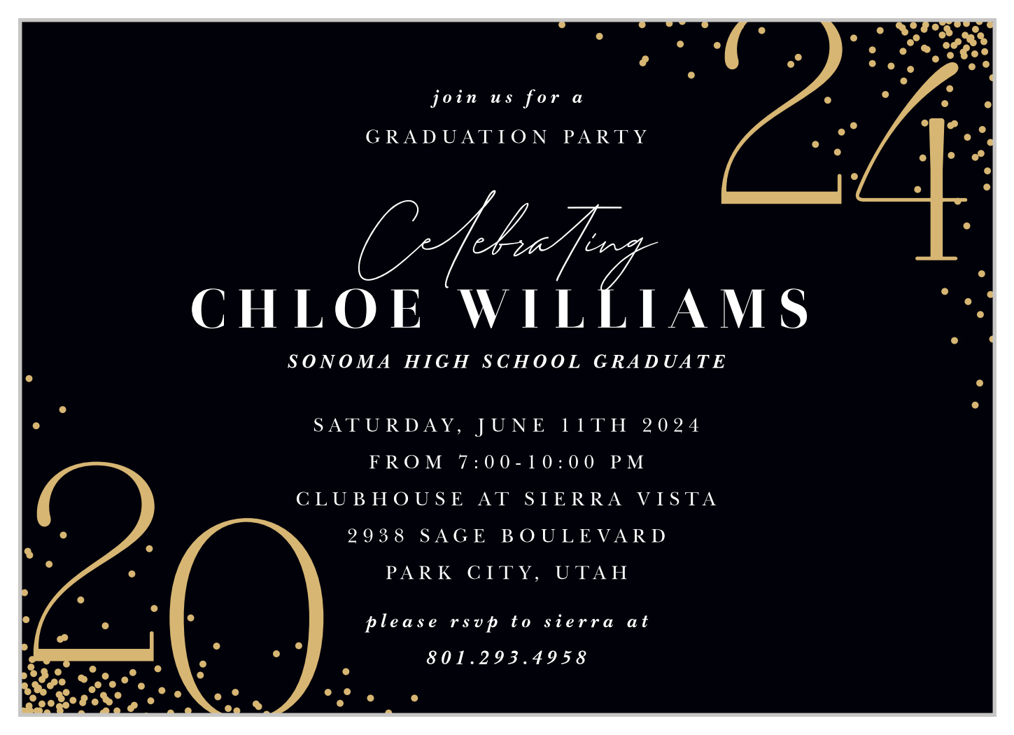 Party Confetti Graduation Invitations