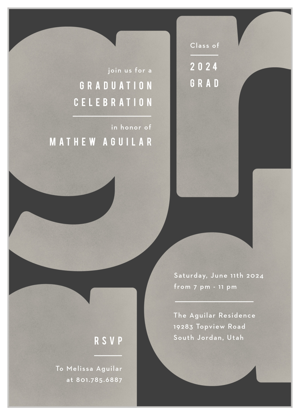 Graphic Polaroid Graduation Invitations