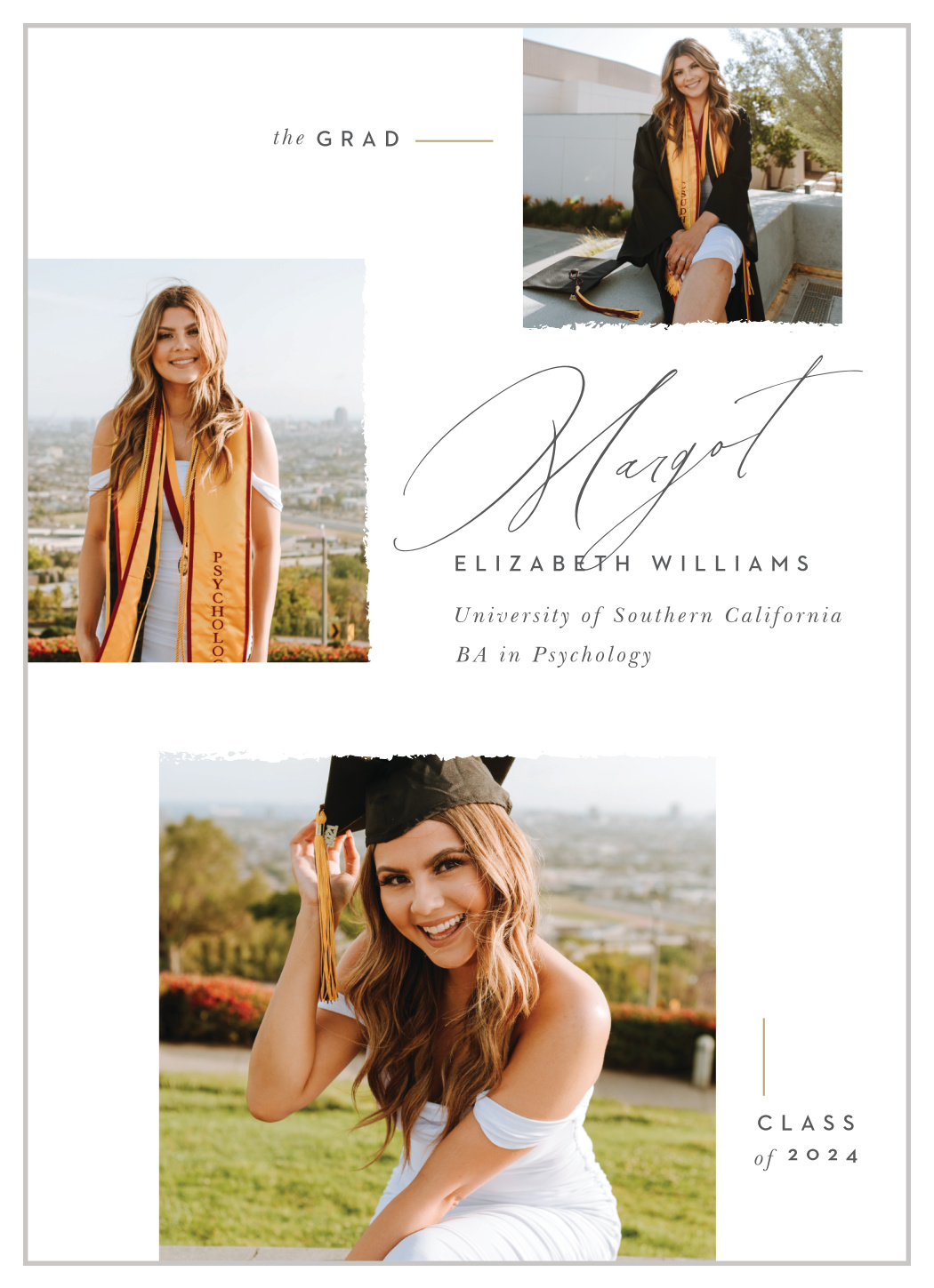 Photo Stamped Graduation Announcements