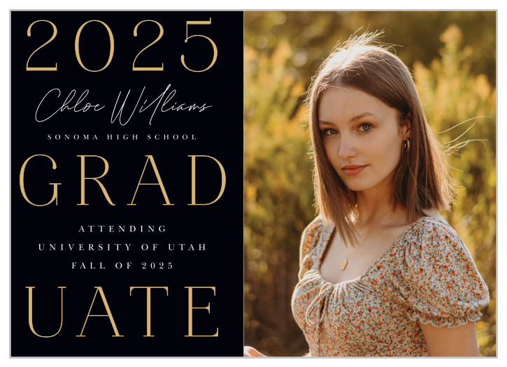Our Classic Stack Graduation Announcements inform family and friends of your academic news.