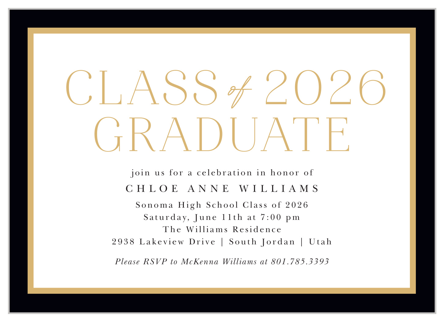 Classic Stack Graduation Invitations