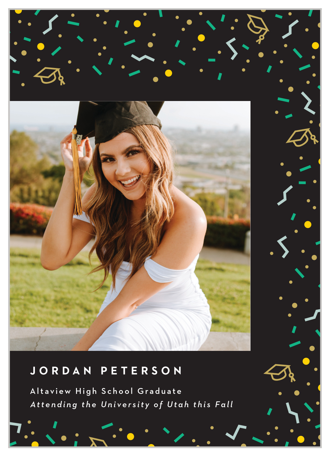 Funky Pattern Graduation Announcements
