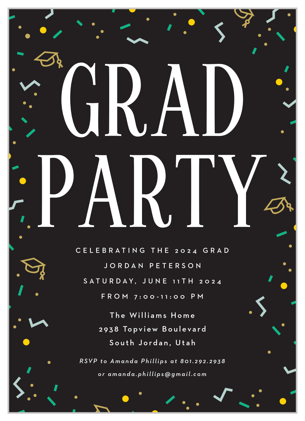 Funky Pattern Graduation Invitations by Basic Invite