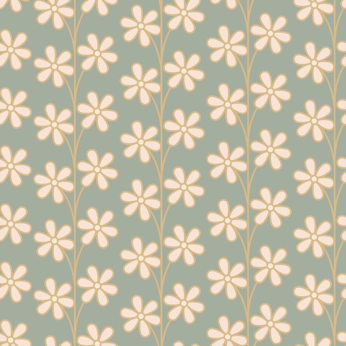 Our Daisy Dance Peel And Stick Removable Wallpaper add a touch of nature in a cute fashion to any wall in your home. 